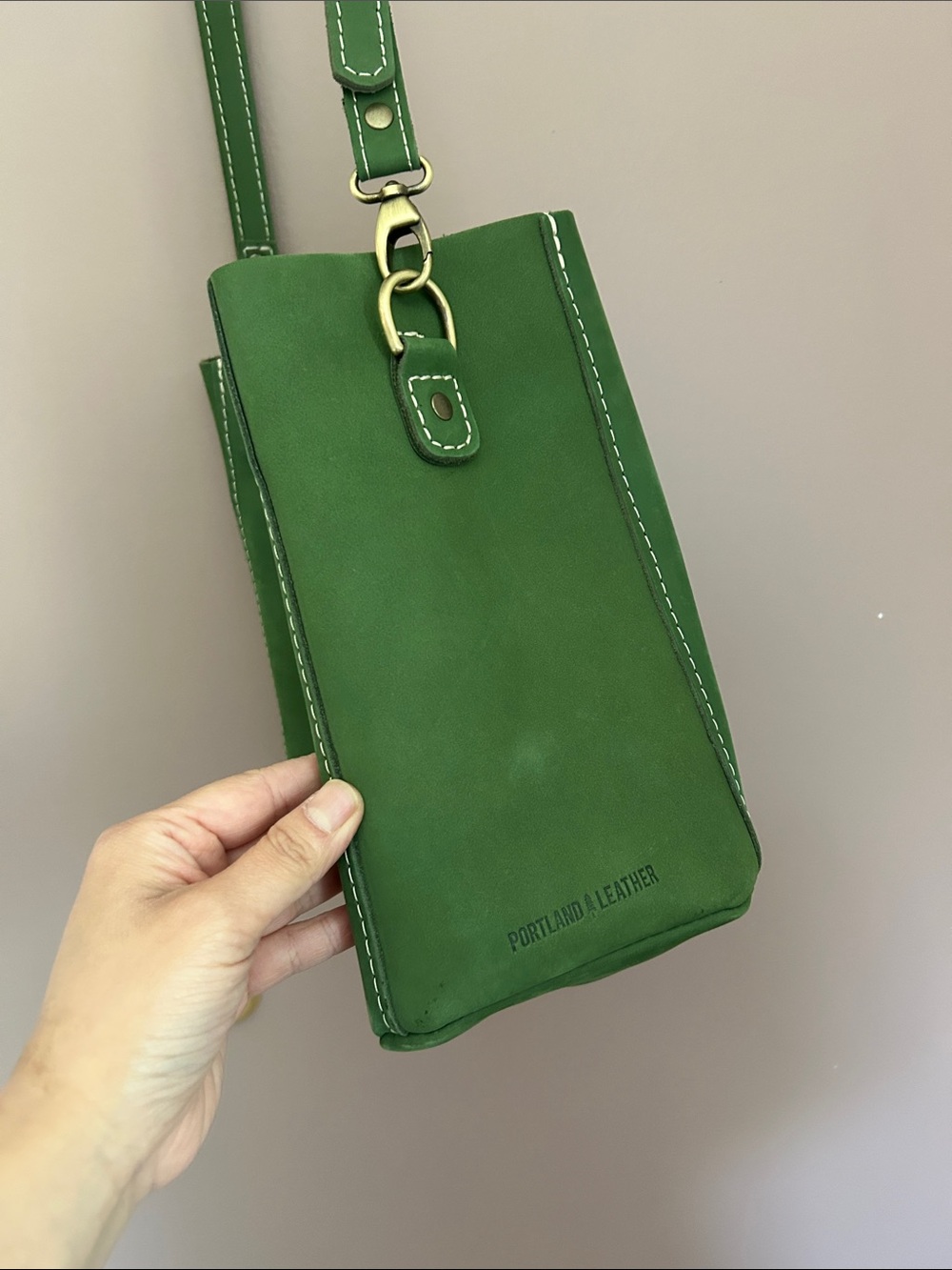 Portland Leather Goods Butterfly Bucket Bag Succulent Green - Picture 5 of 13
